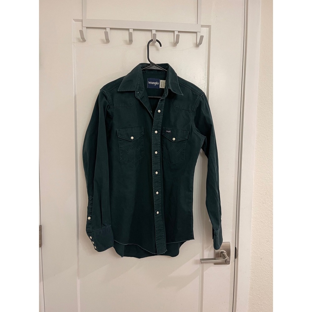 Vintage 90s Wrangler Pearl Snap Western Button Up Classic Cotton